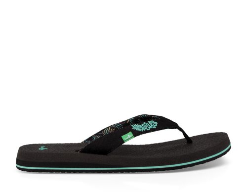 Sanuk Womens Yoga Paradise 2 Black Flip Flops | GFAYNR642